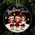 Gorgeous Girls Besties Forever Christmas Personalized Acrylic Ornament